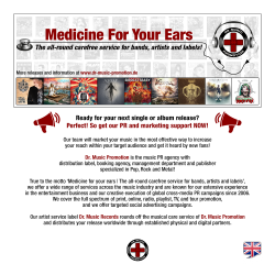 Dr. Music Promotion is the music PR agency with distribution label, booking agency, management department and publisher specialized in Pop, Rock and Metal!